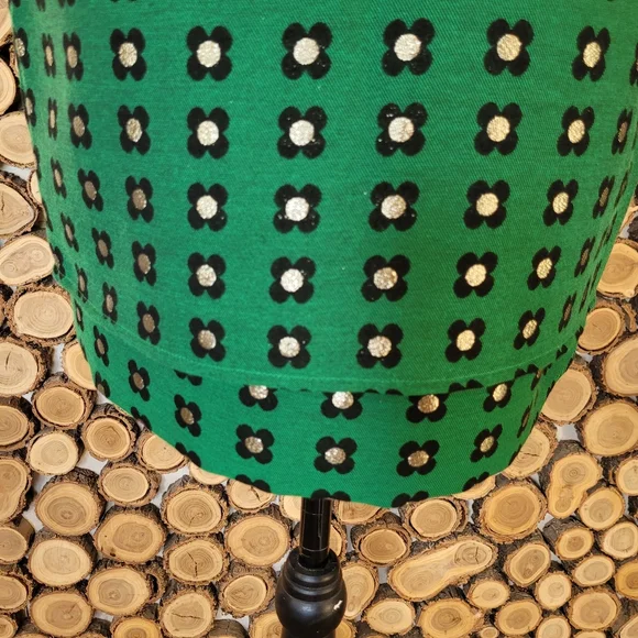 Anthropologie HD in Paris Garden Glimmer Christmas Green Tiered Flower Skirt - Picture 10 of 12